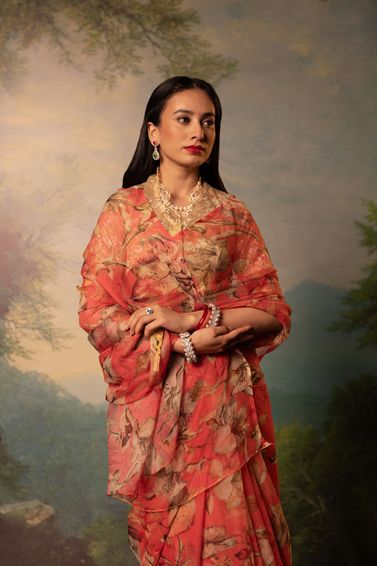 Padma Printed French Chiffon Saree
