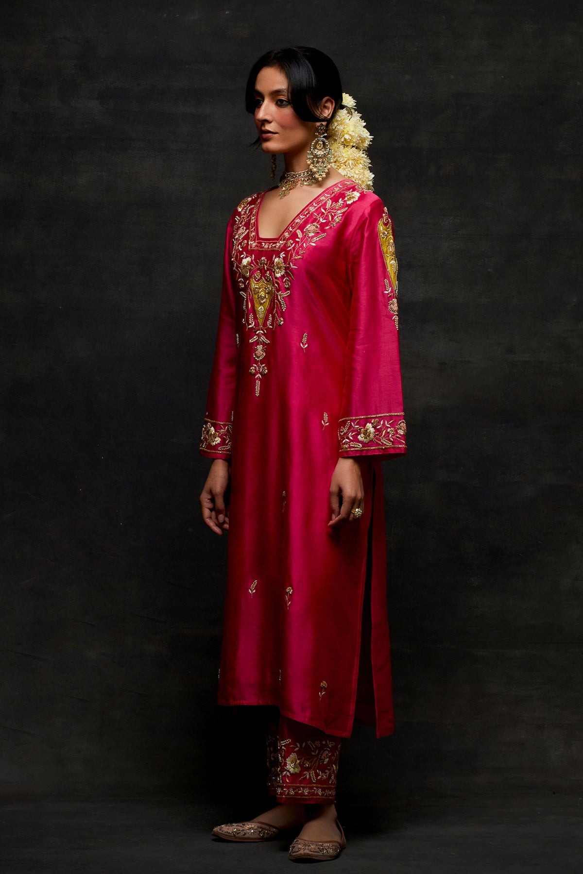 Pink Yoke Kurta Set
