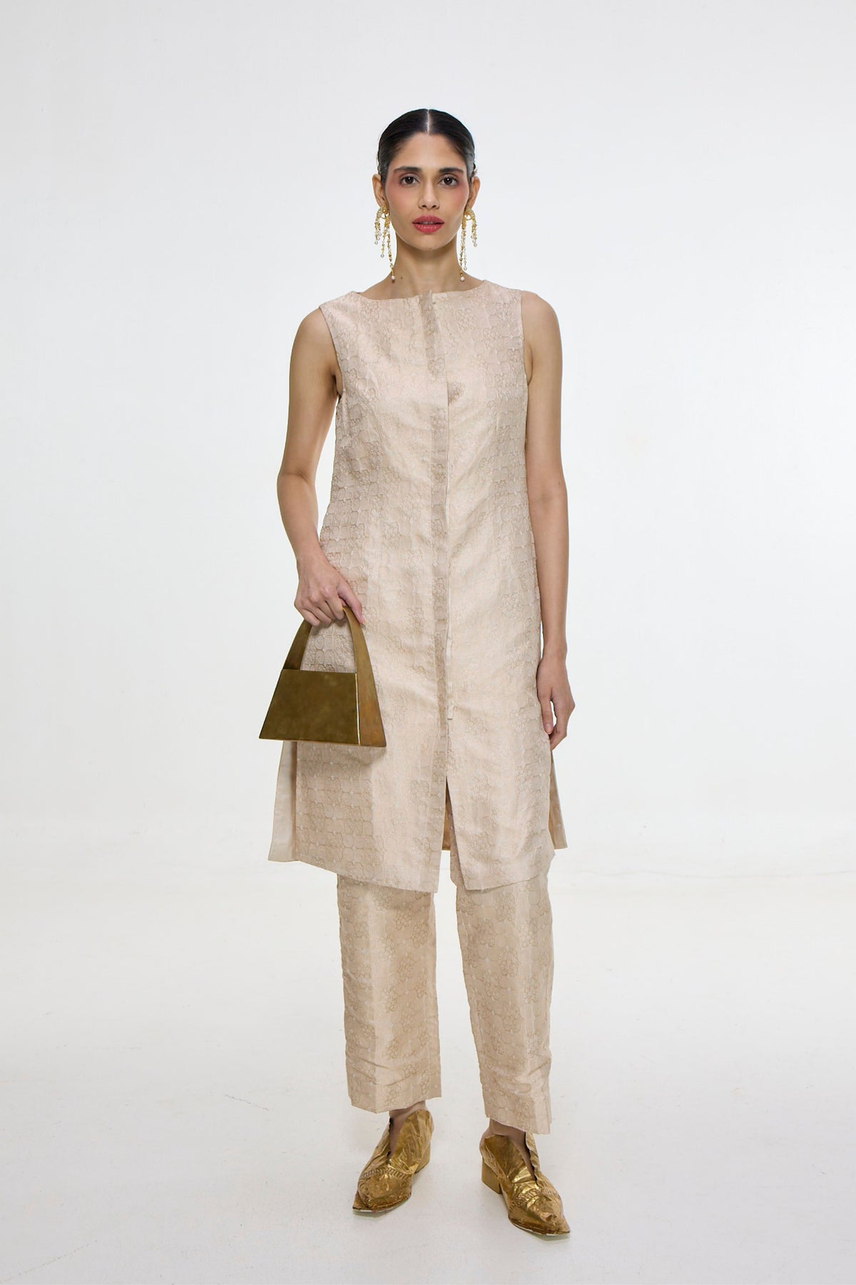 Ivory-gold Jacket Set