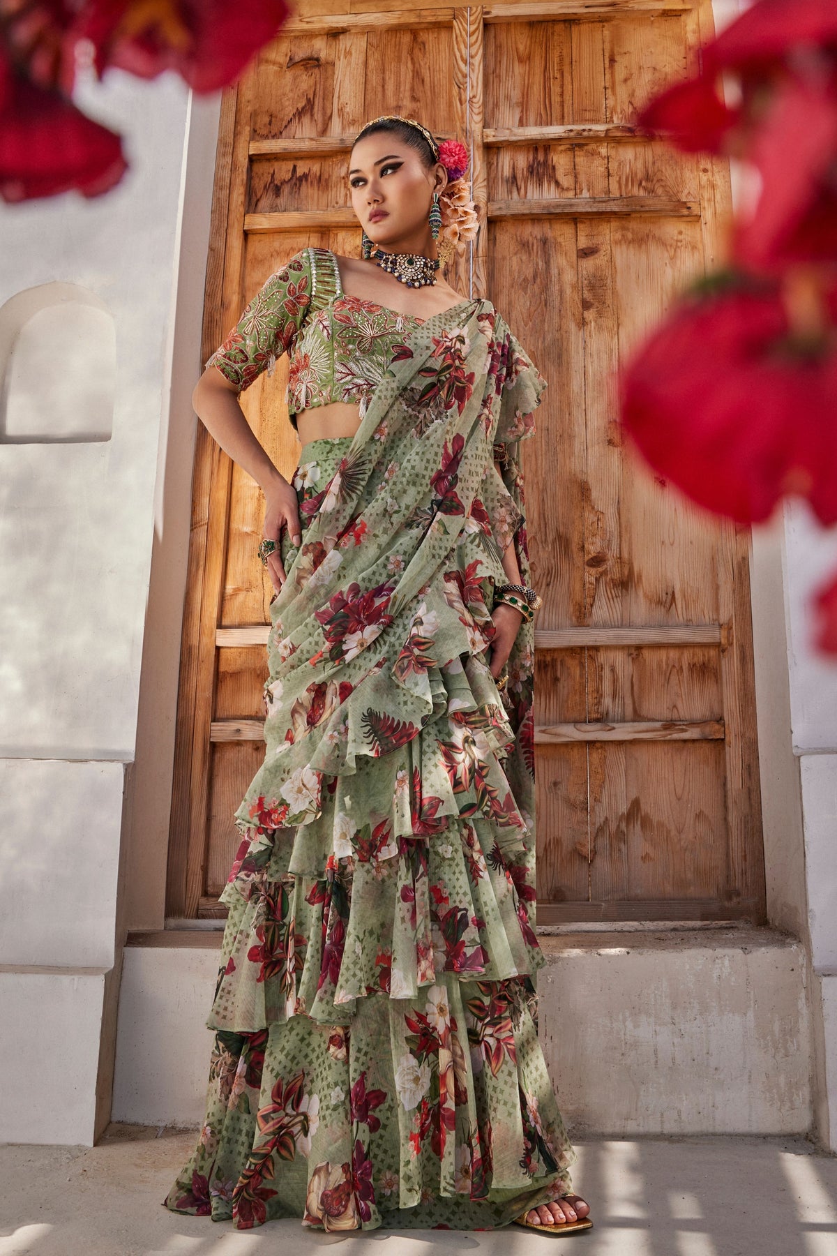 Sufi Draped Saree Set