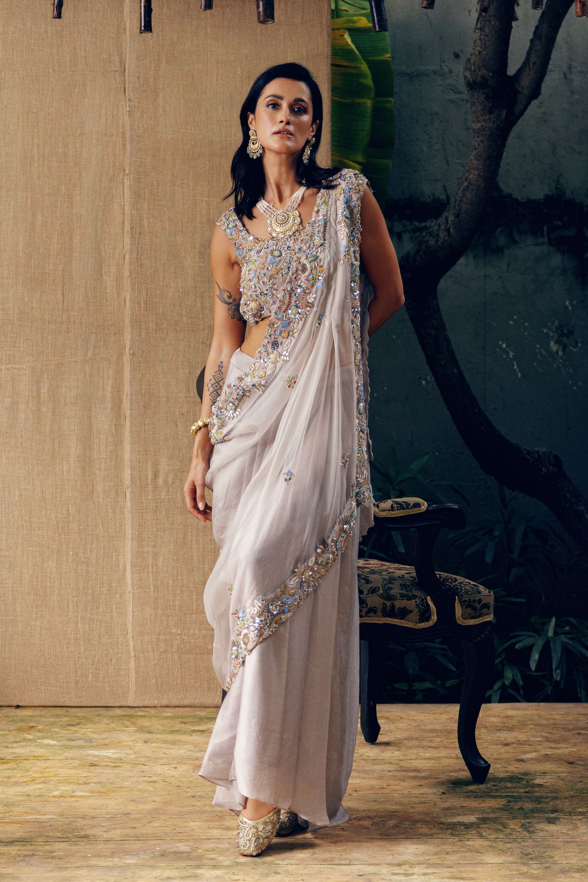 Grey Lehenga Set