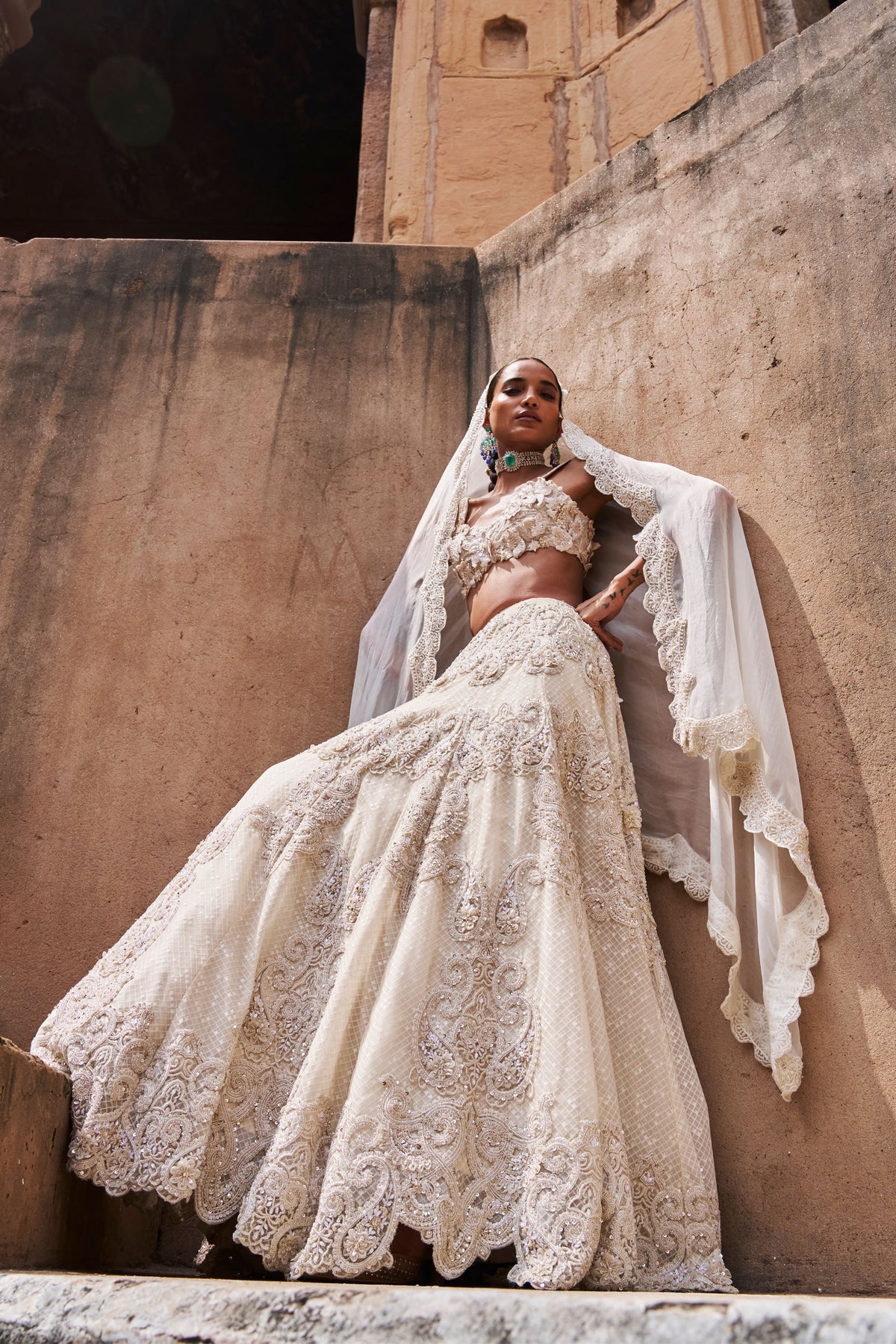Ivory Bloom Lehenga Set