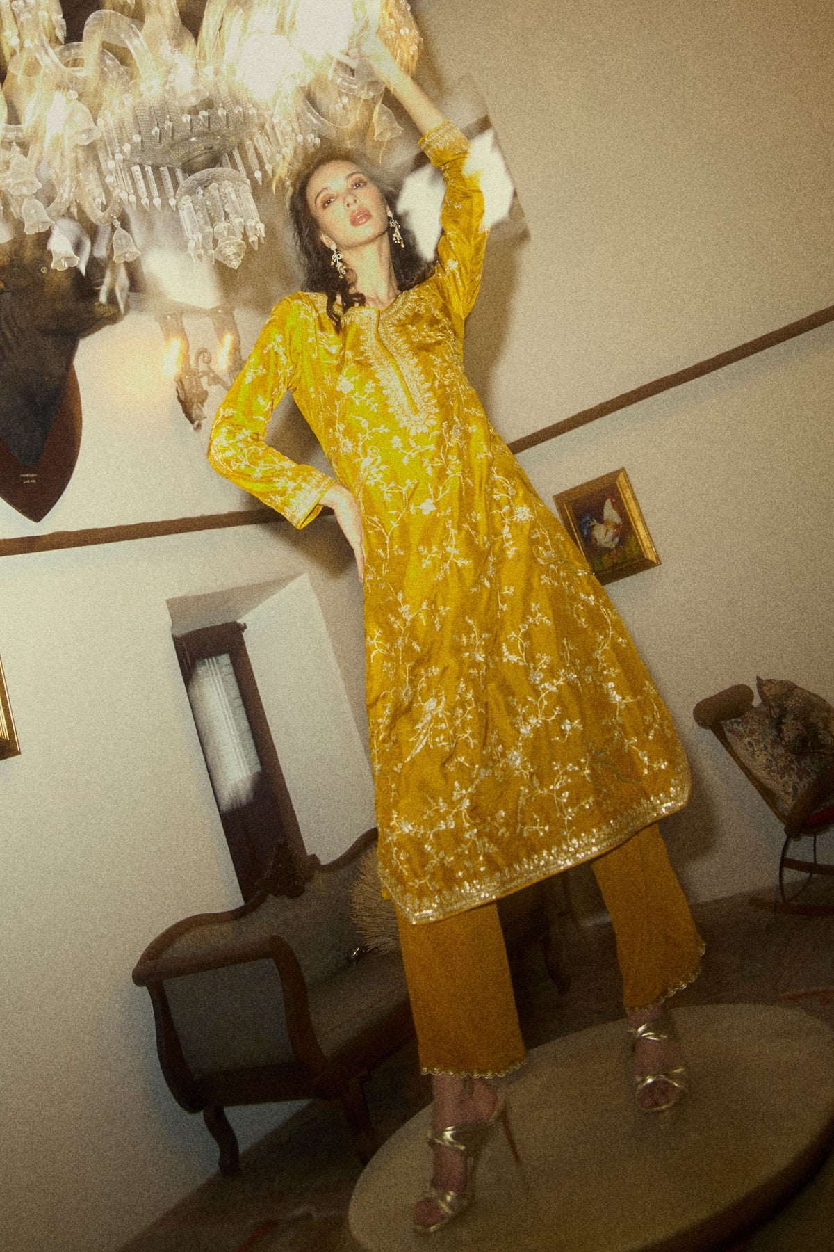 Mustard Kurta Set