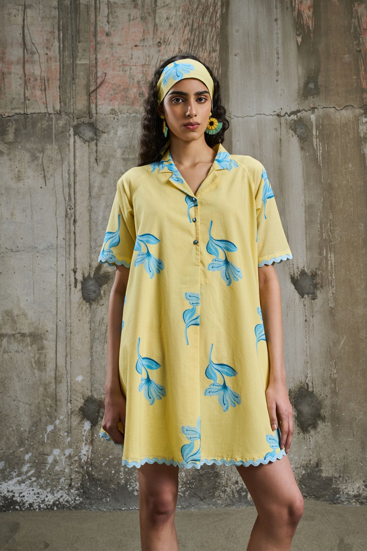 Sunlit Bloom Shirt Dress