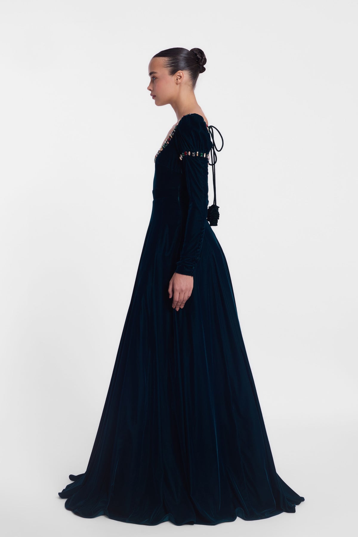 Velvet Empire Cut Gown