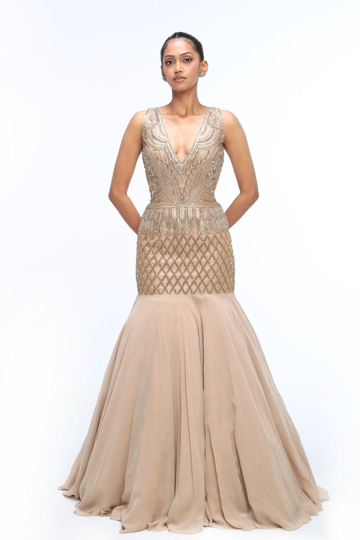 Golden Mirage Mermaid Gown