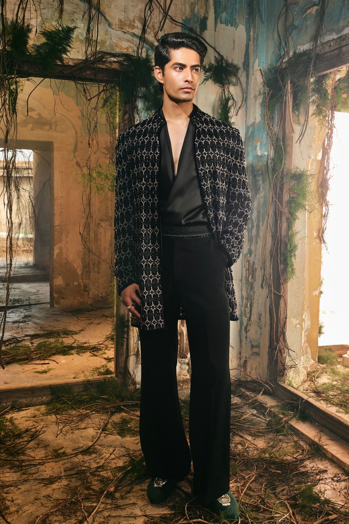 Shadow Mosaic Open Jacket Set