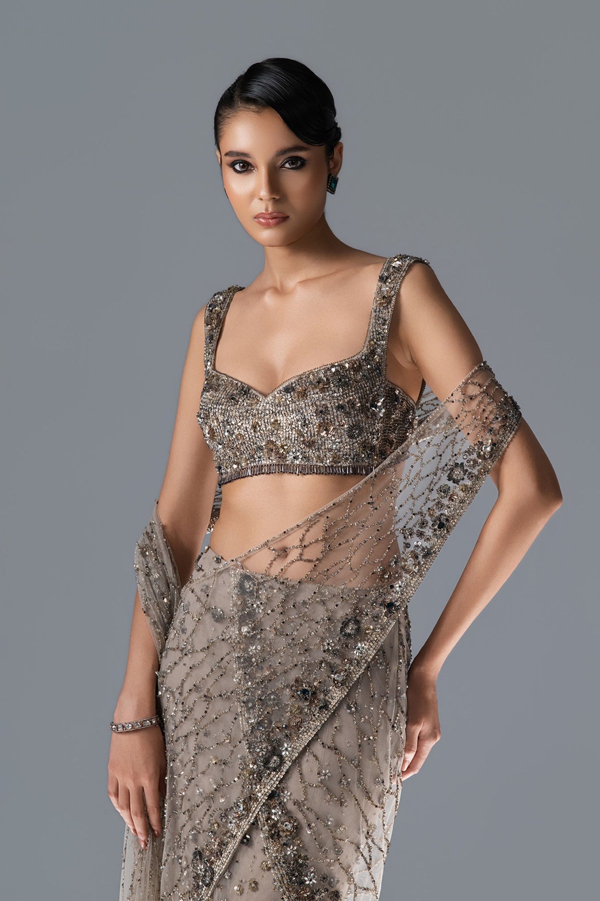 Moonvine Draped Saree set