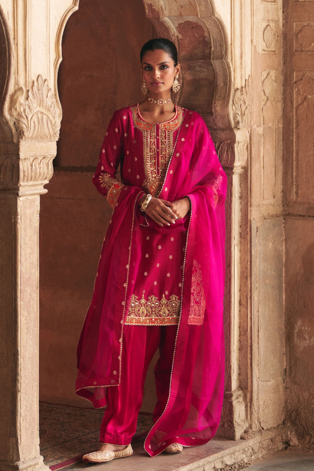 Anila Pink Kurta With Salwar