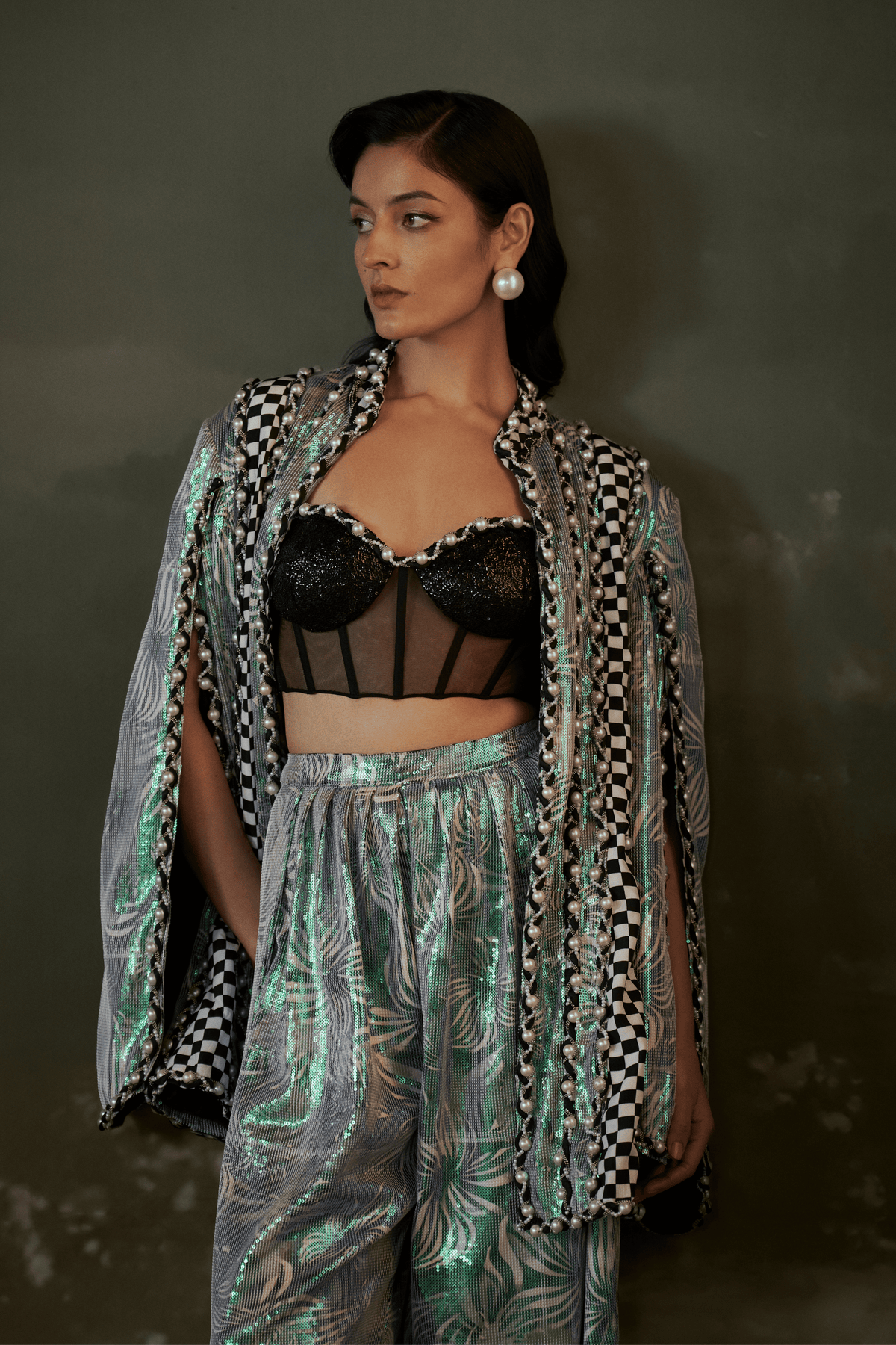 Printed Metallic Co-ord Set