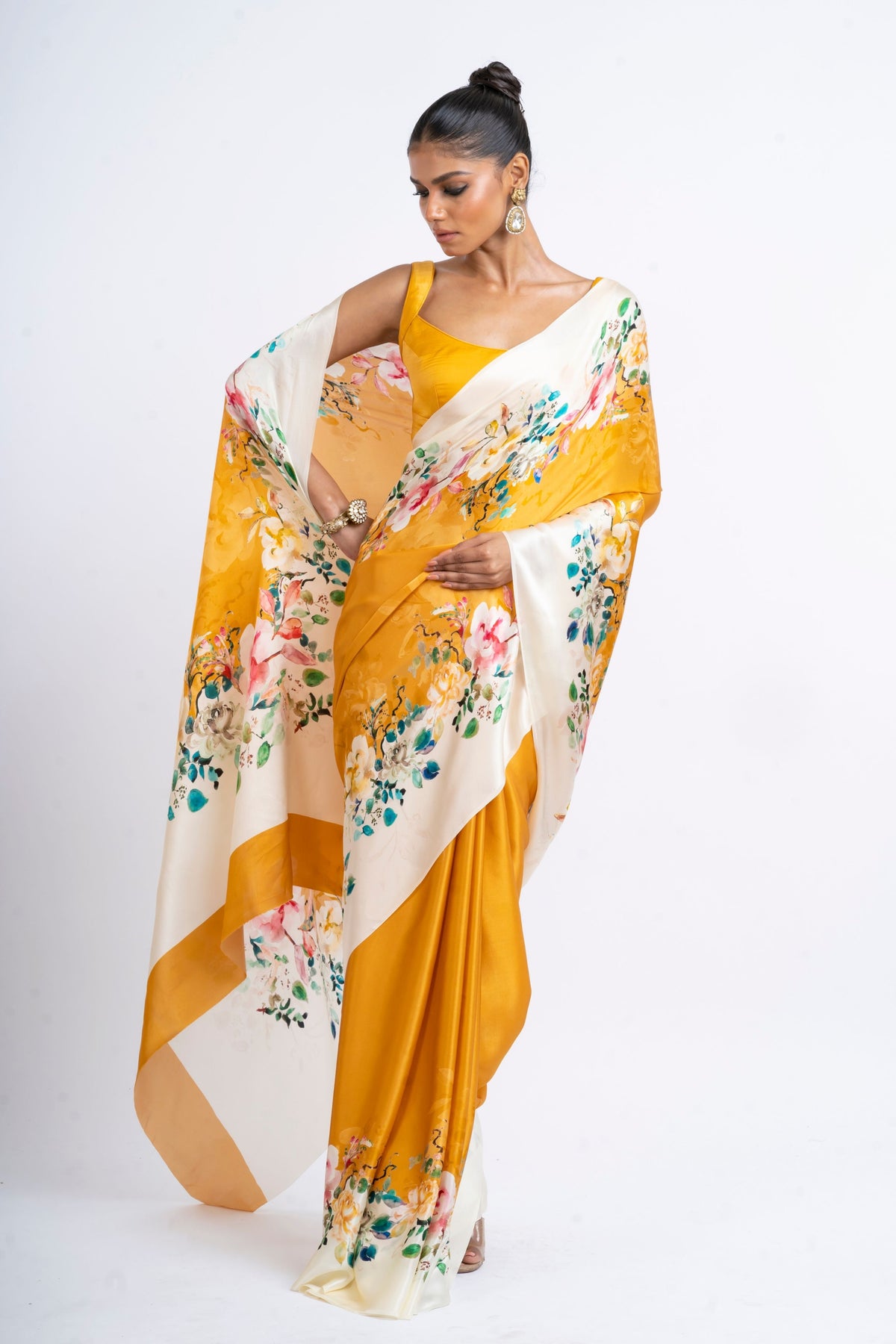Rina Saree in Apricot