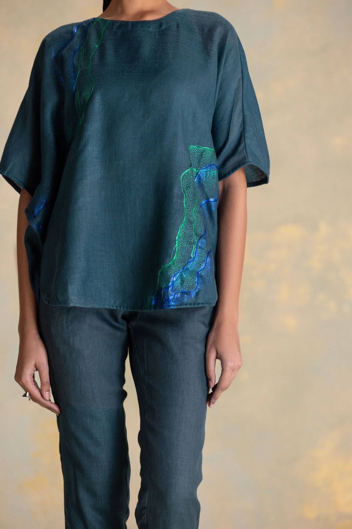 Peacock Veil Top