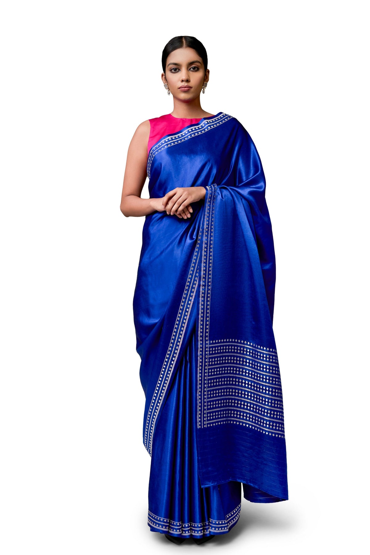 Royal Blue Gajji Satin Saree
