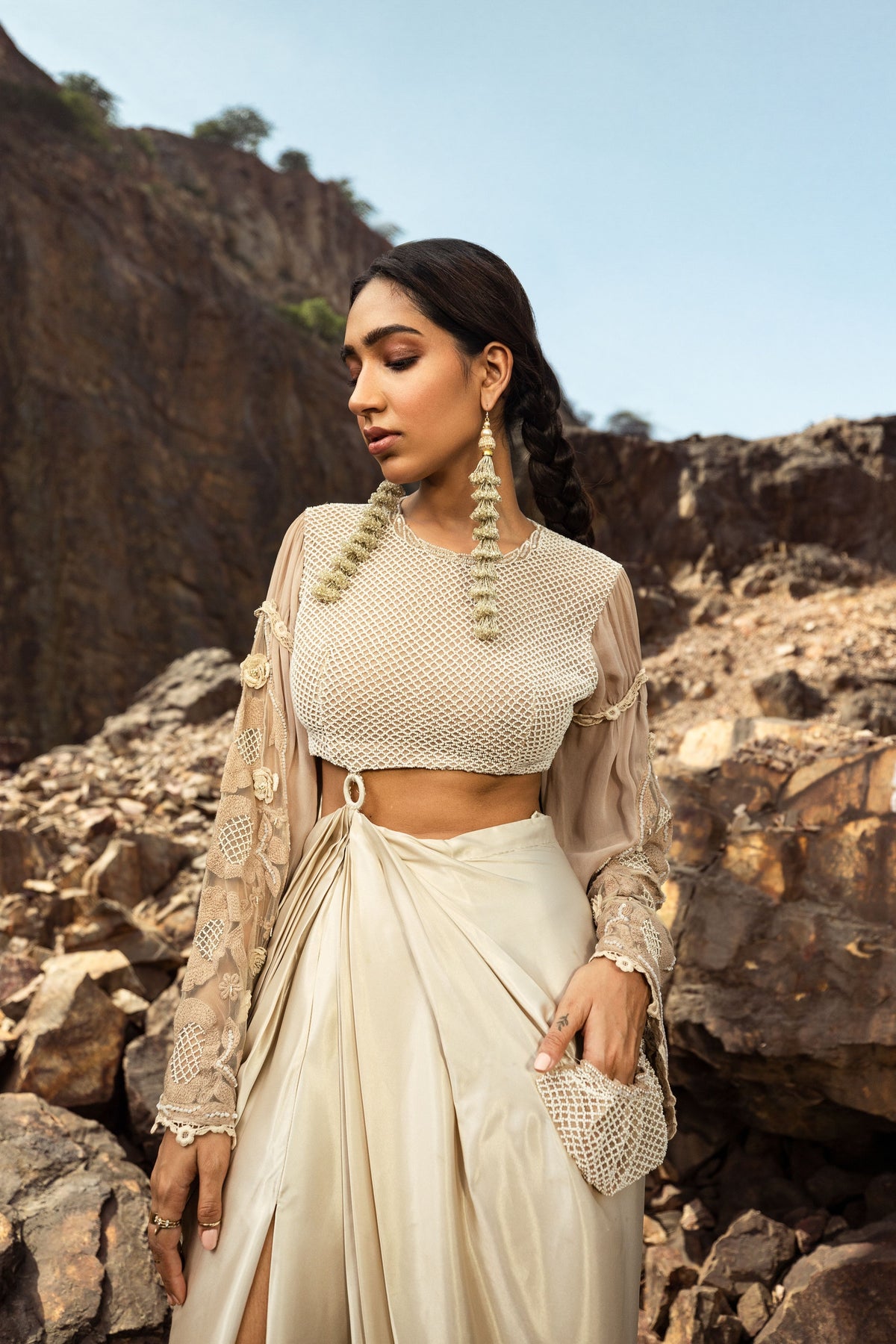 Dreamer Ivory
draped Gown