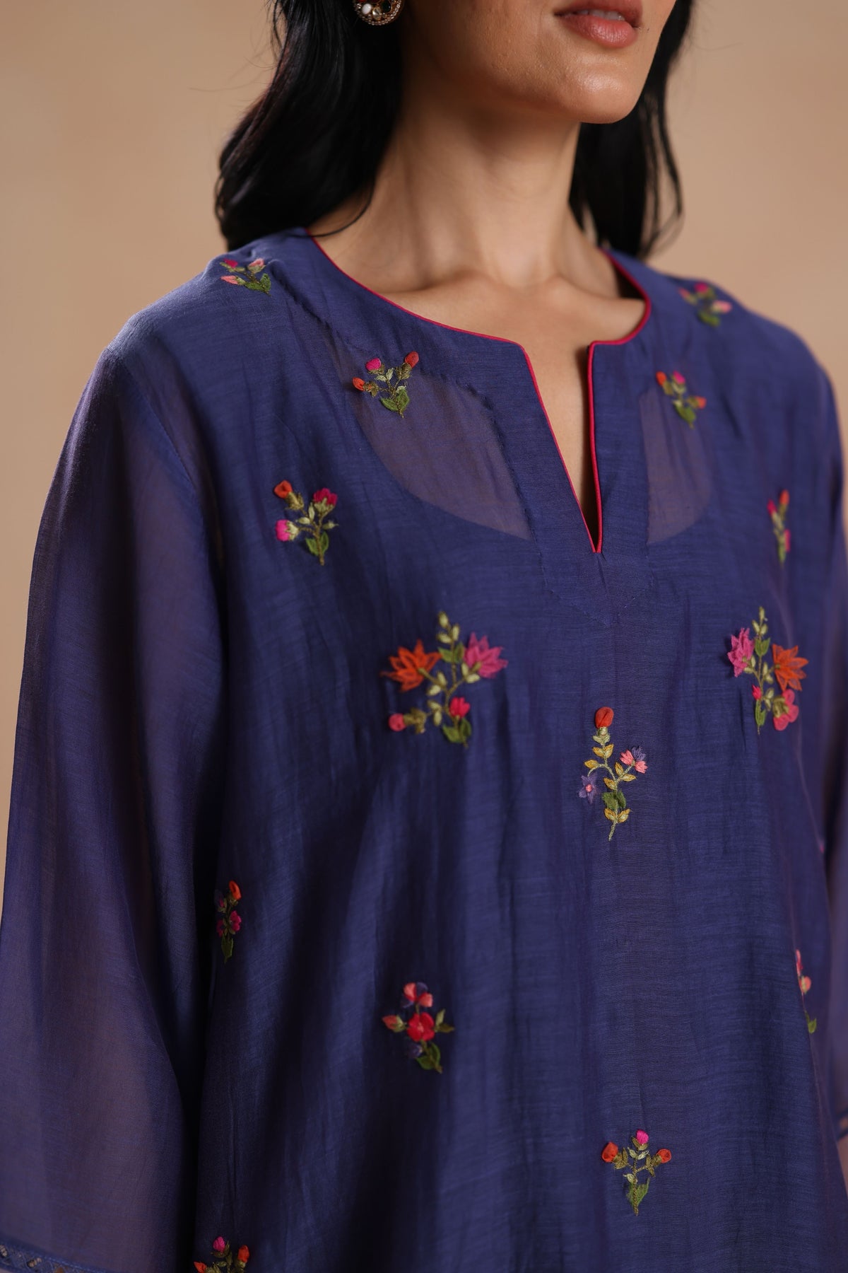 Raina Navy Blue Tunci Set