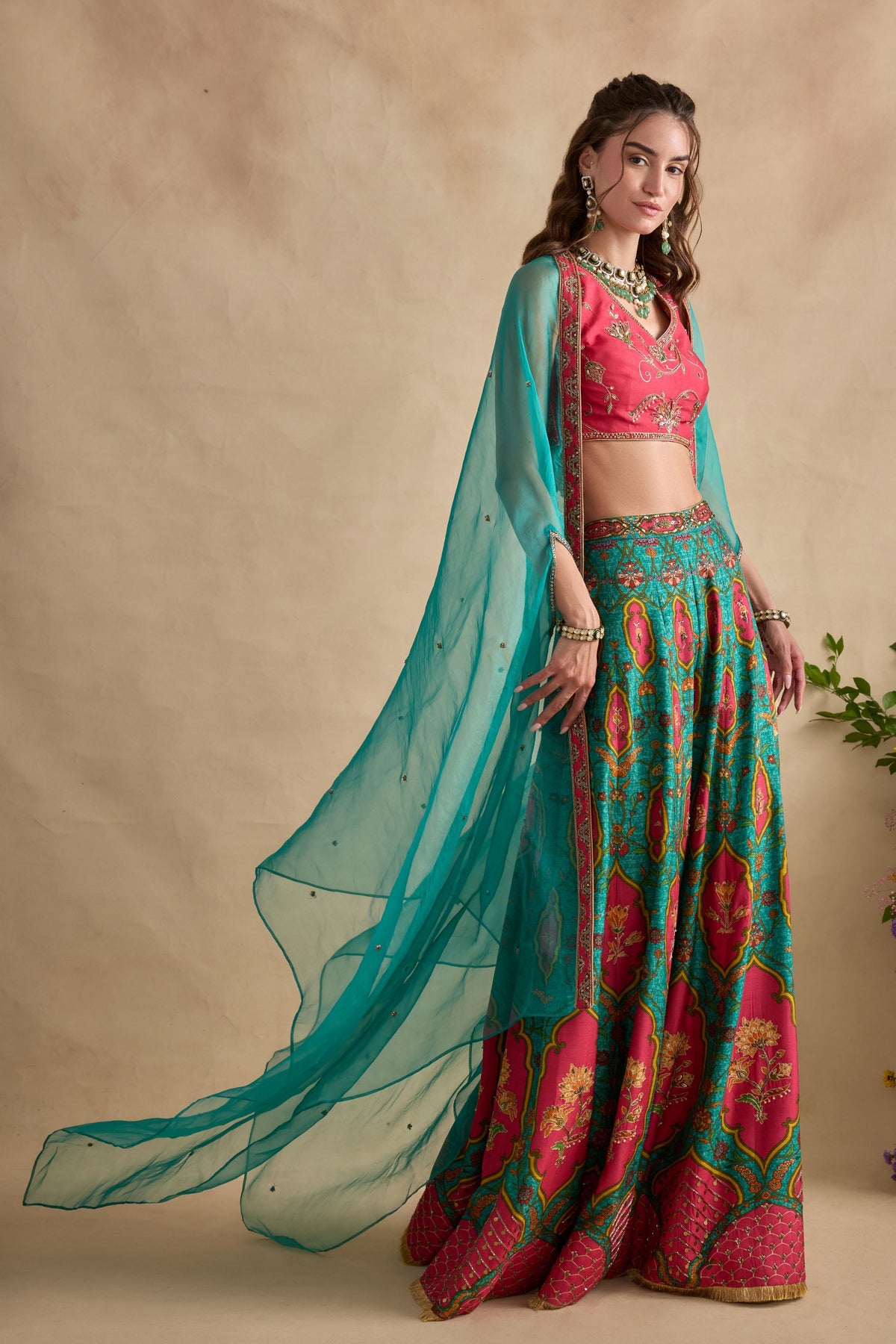 Urja Sea Blue Cape Set