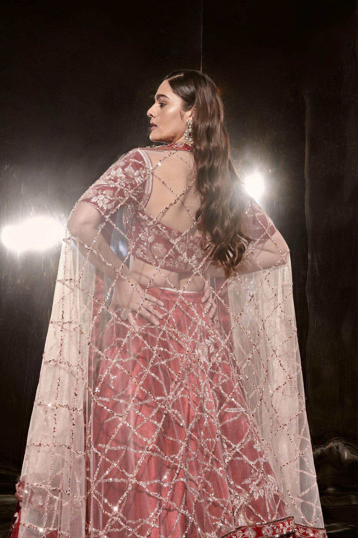 Red Embroidered Lehenga Set