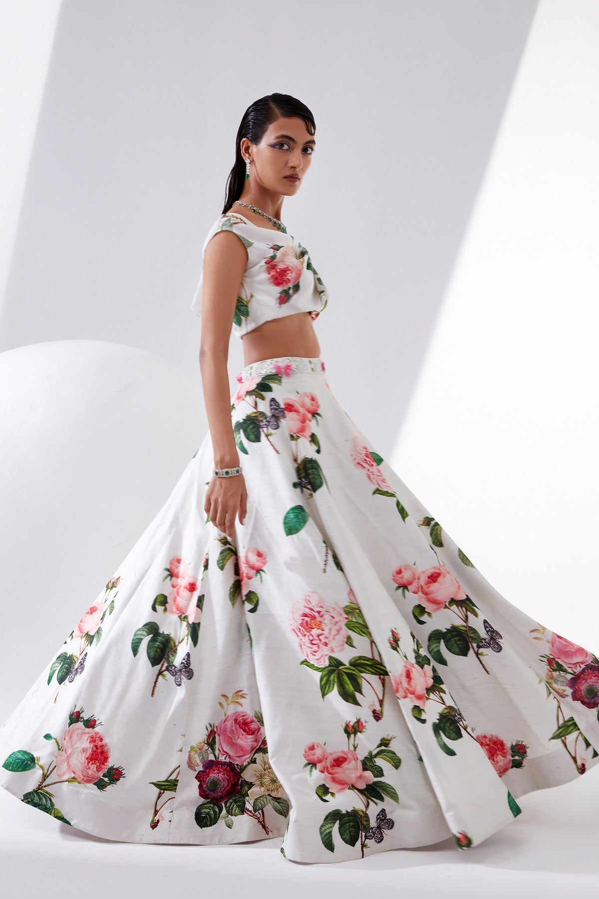 Peony Floral Lehenga Set