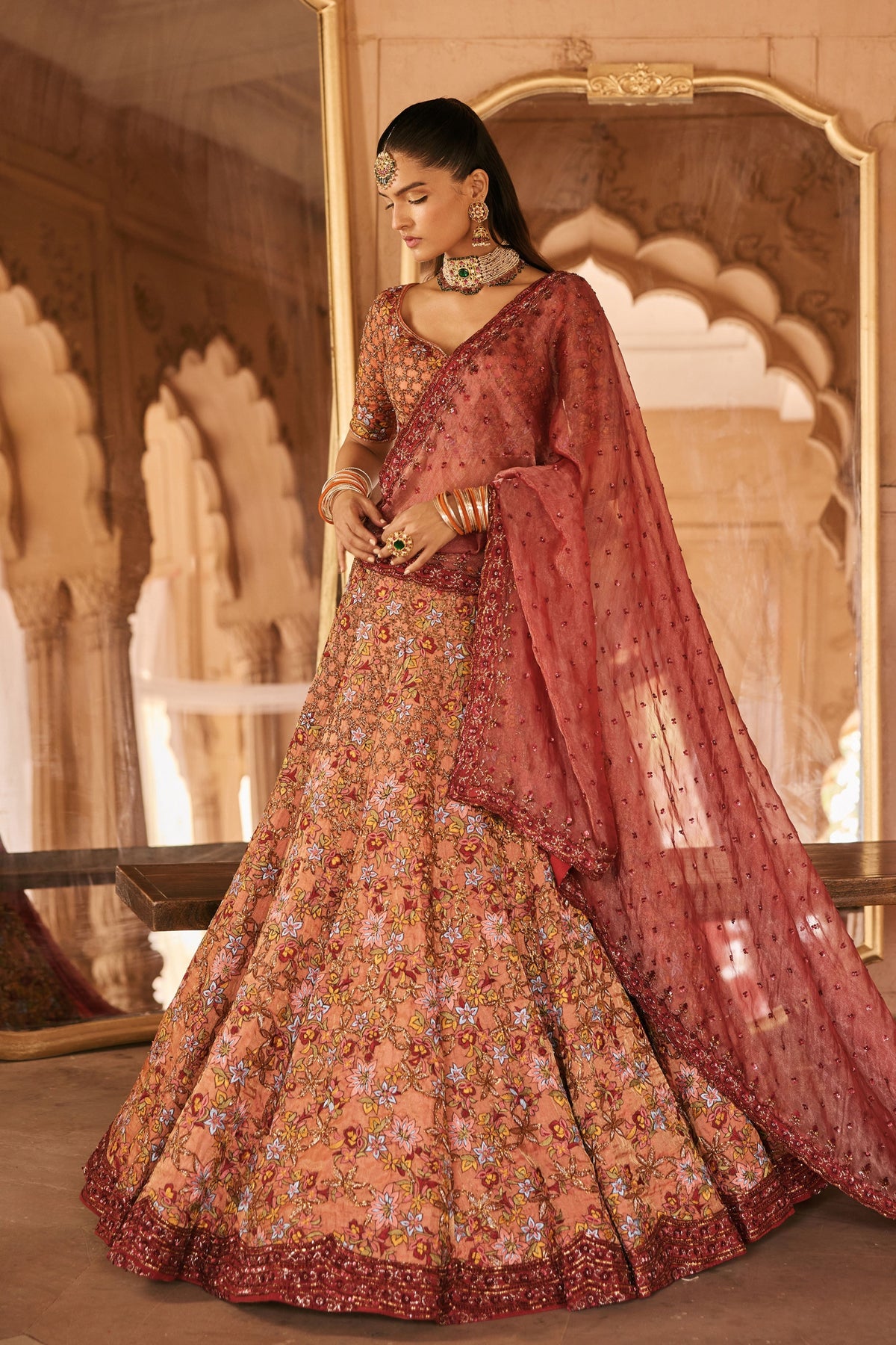 Regal Rust Bridal Lehenga Set