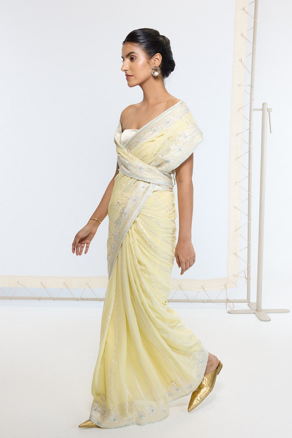 Handwoven Lemon Yellow Saree