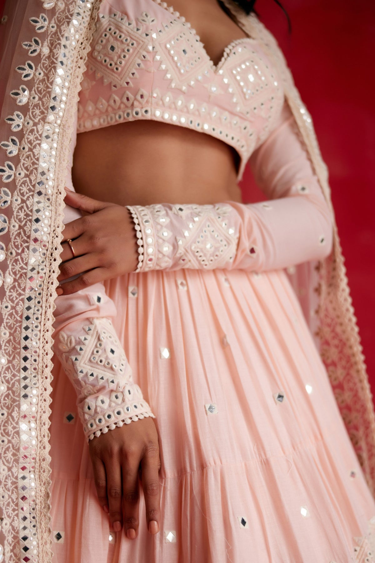 Blush Pink Diamond Lehenga Set