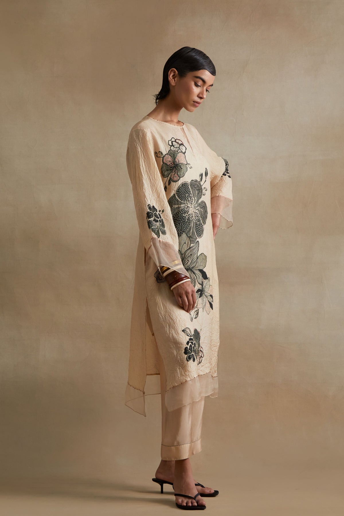 Clay Bold Floral Print Kurta Set