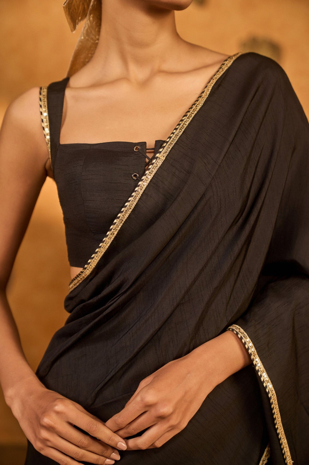 Black Bloom Saree