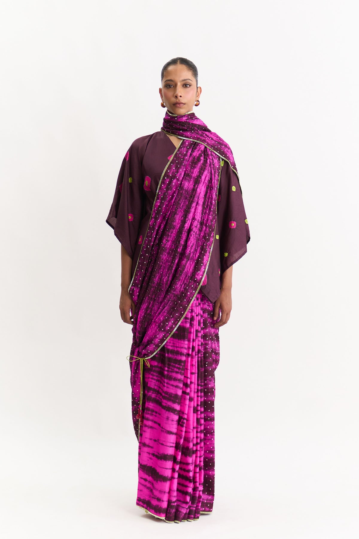 Mist Brown Rani Saree