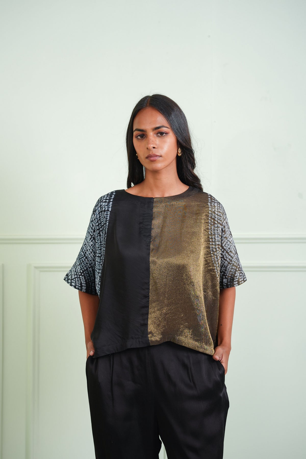 Tissue Shibori Crop Top