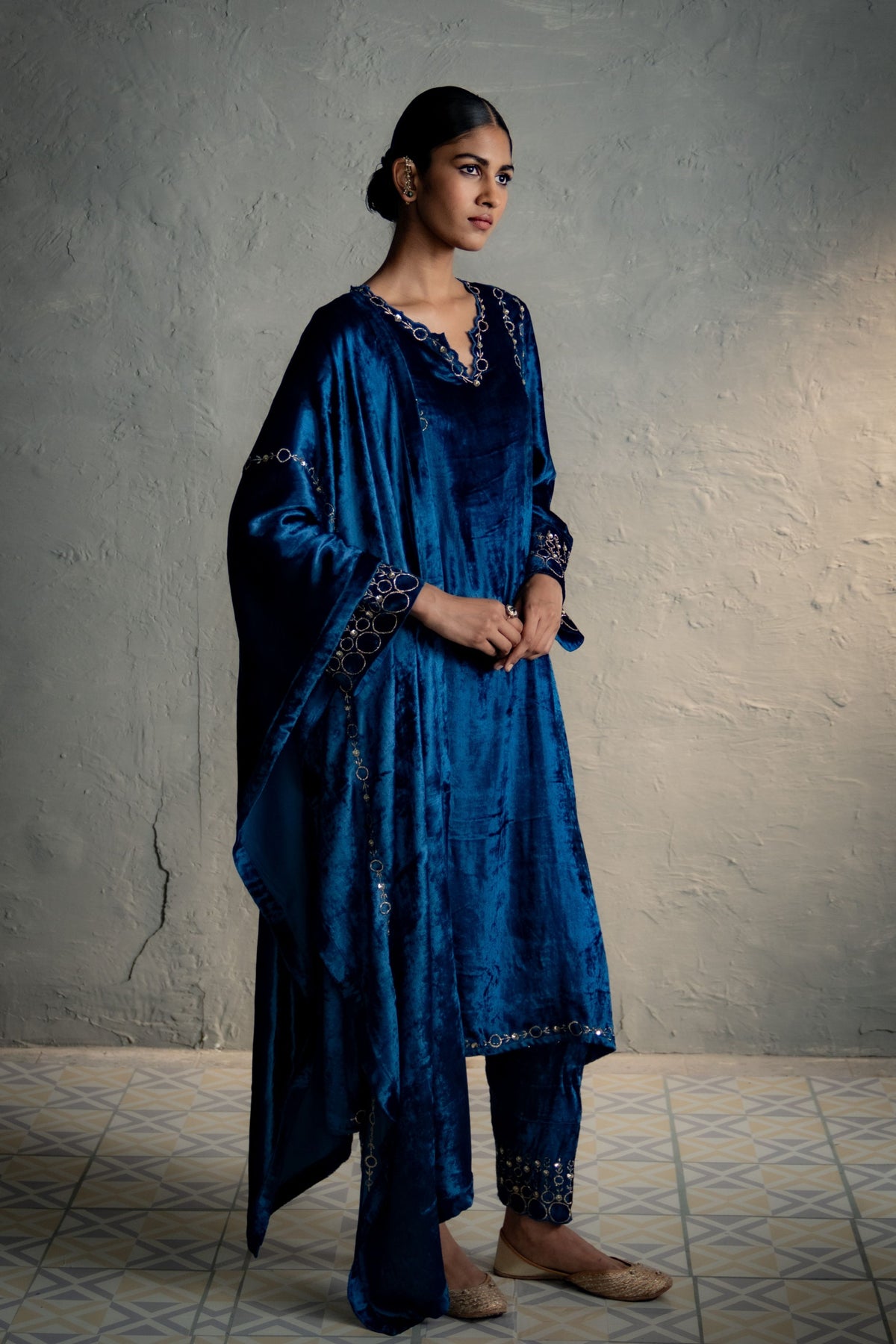 Phiran Style Velvet kurta Set