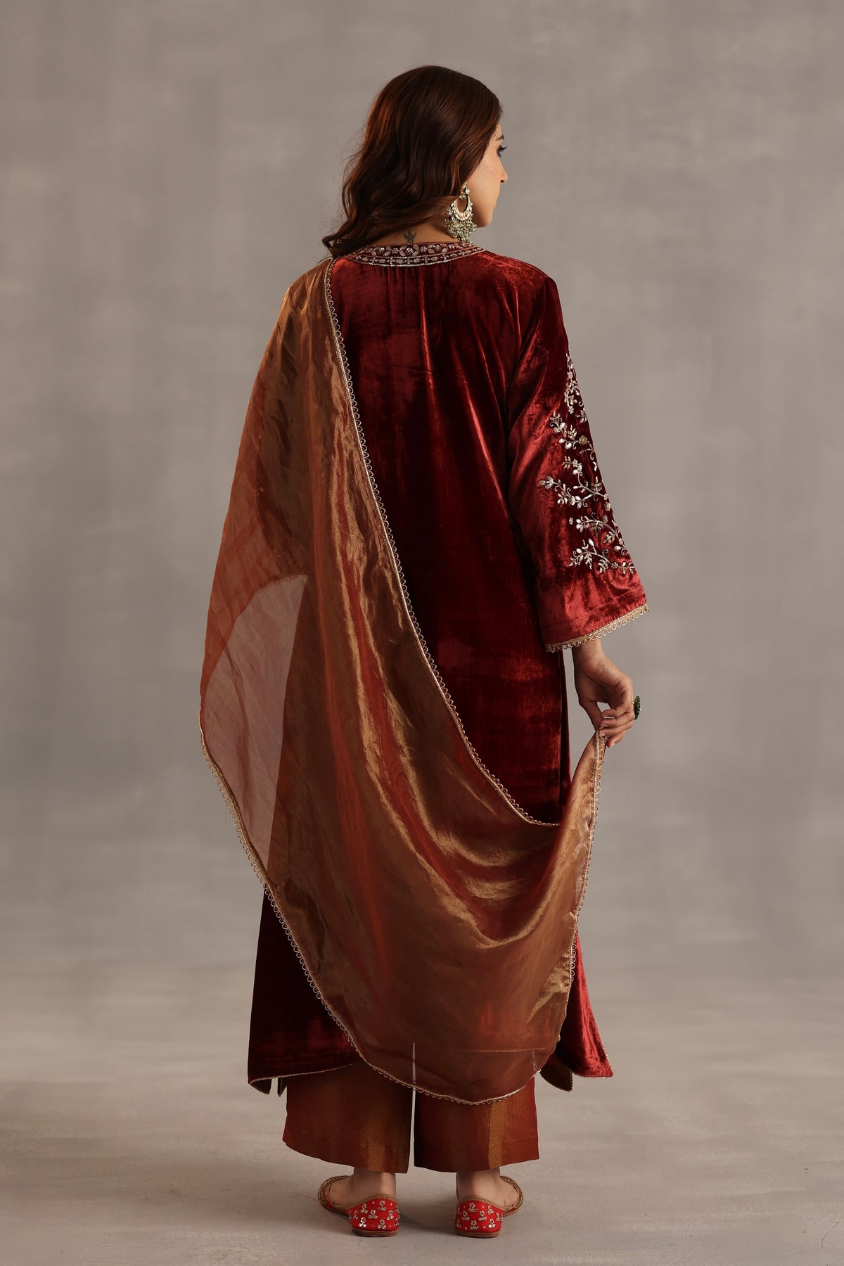 Minar Garnet Kurta Set