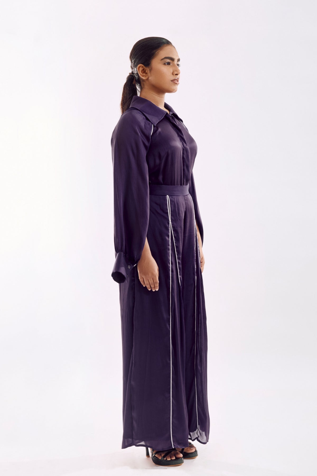 Purple Panneled Co-ord Set