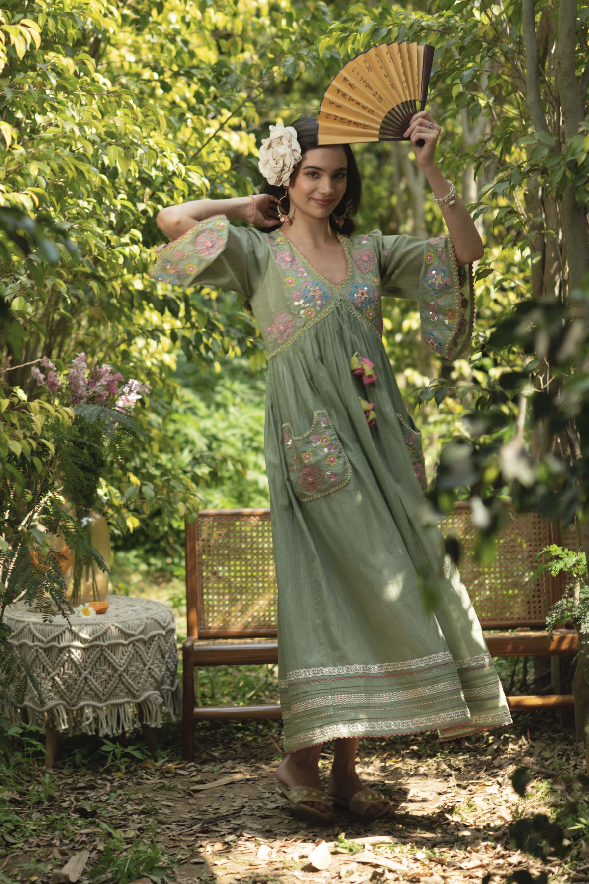 Green Gypsy Pocket Dress