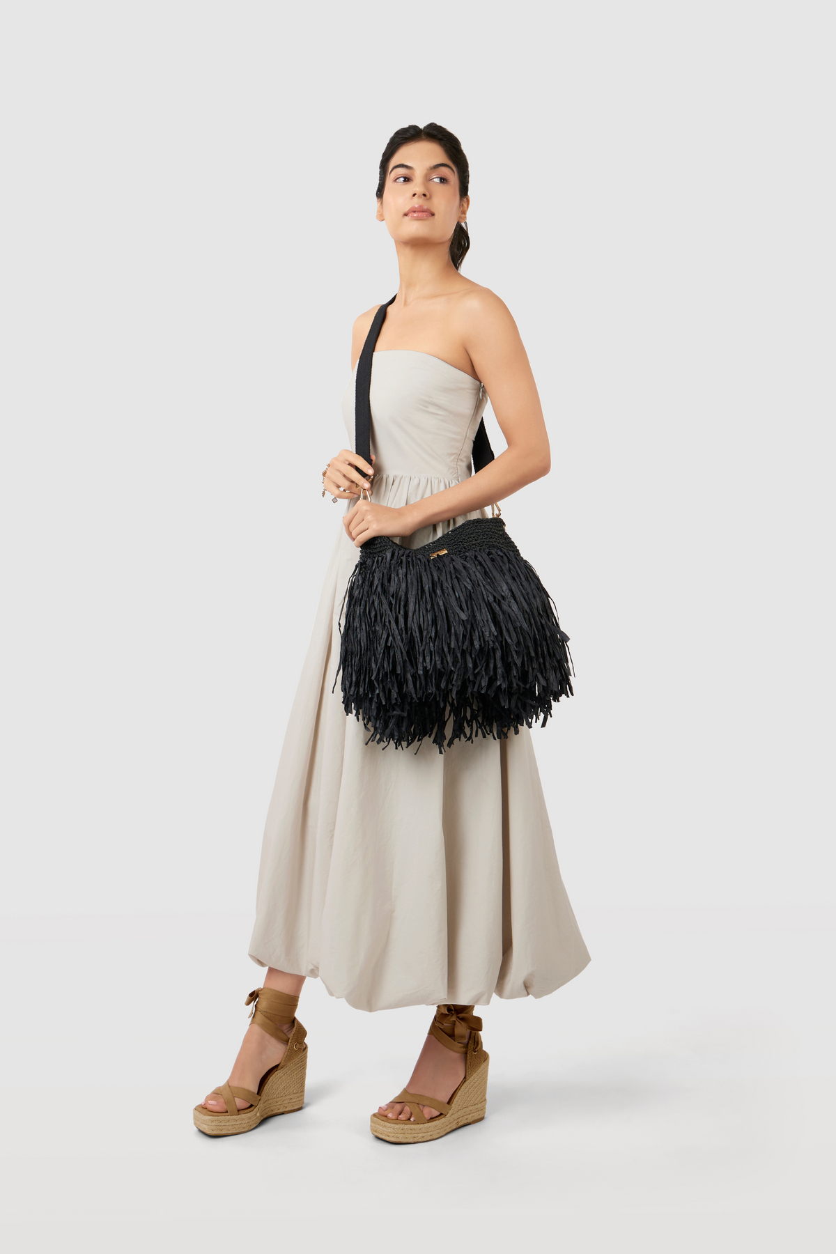 Black Raffia Bucket