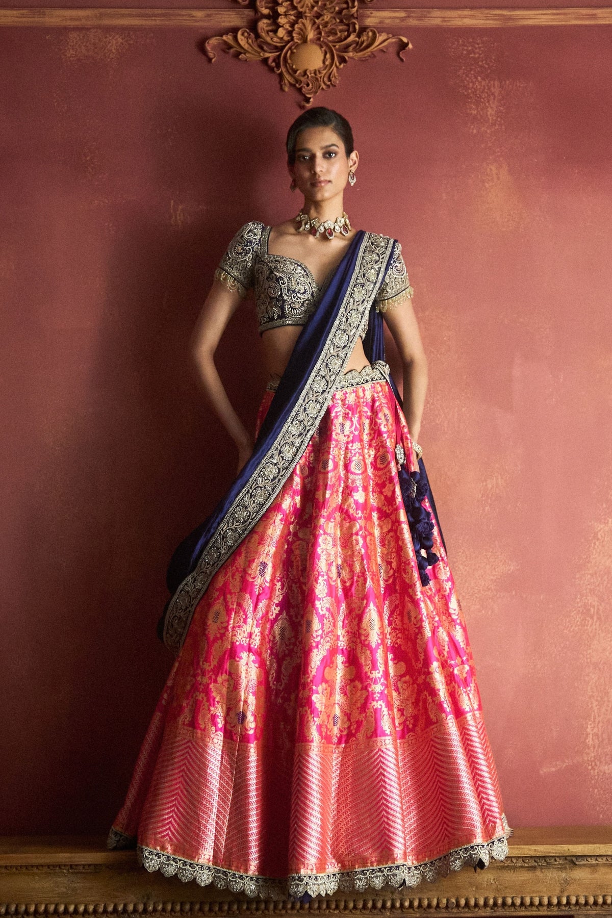 Banarasi Pink Lehenga Set