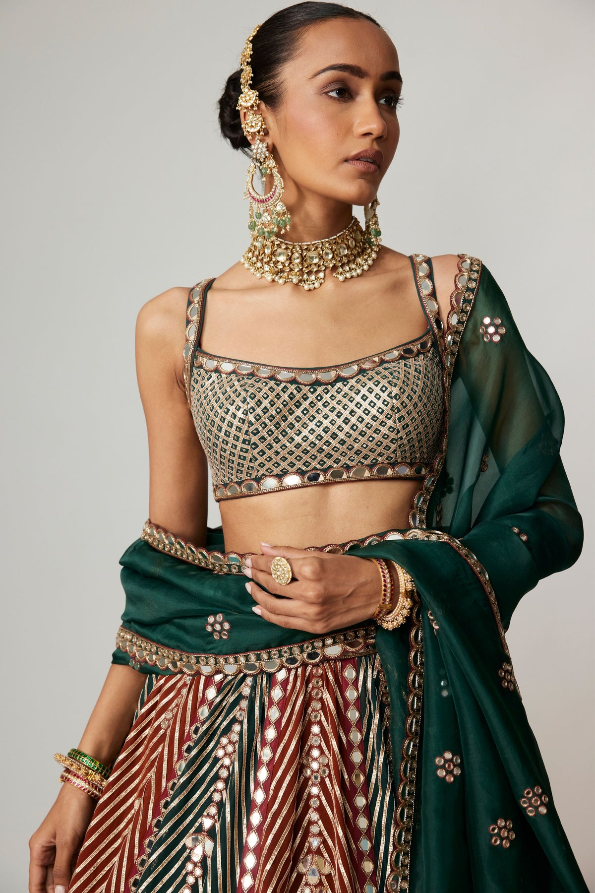 Cranberry Multicolor Lehenga Set