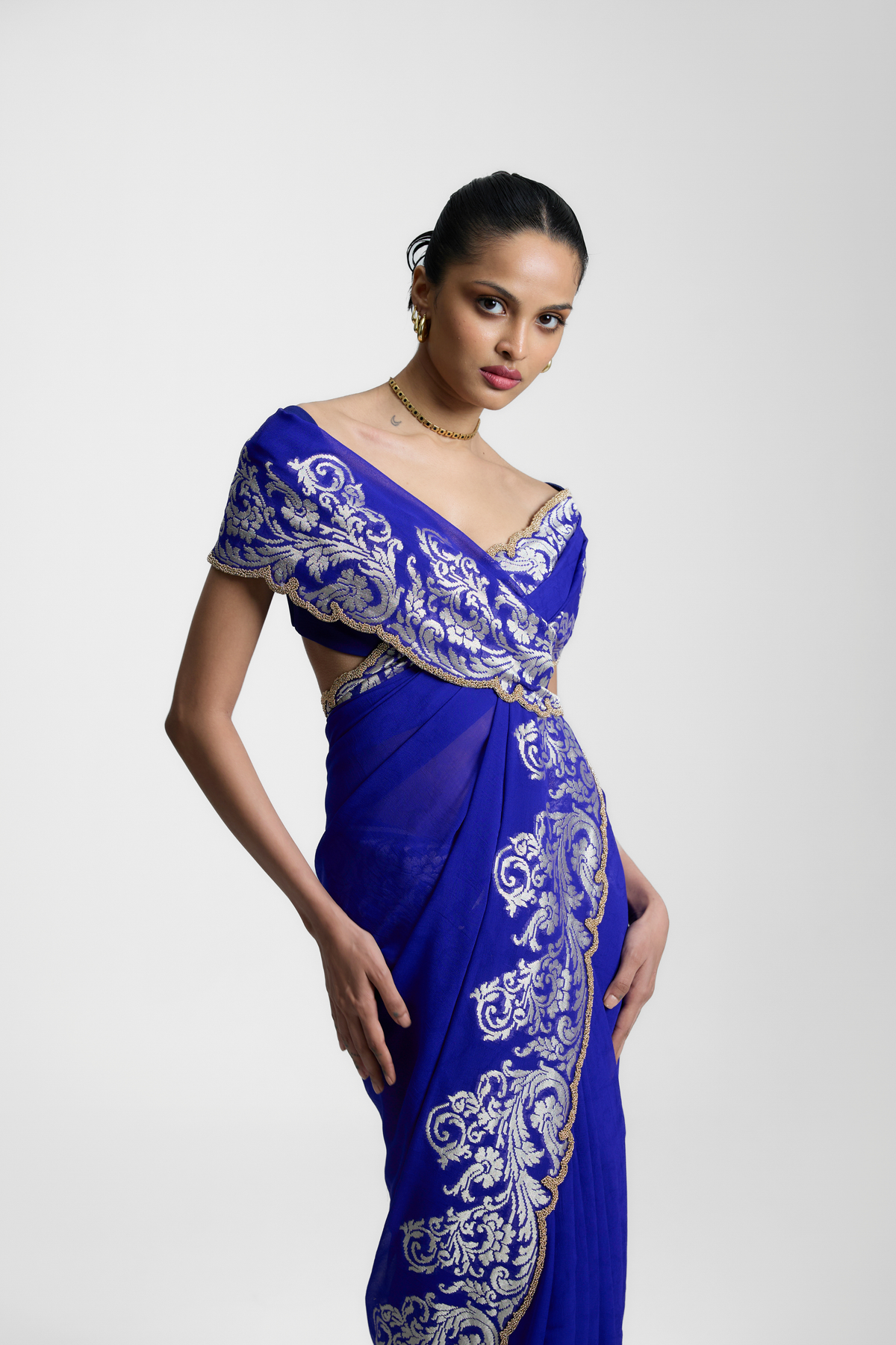 The Midnight Blue Saree