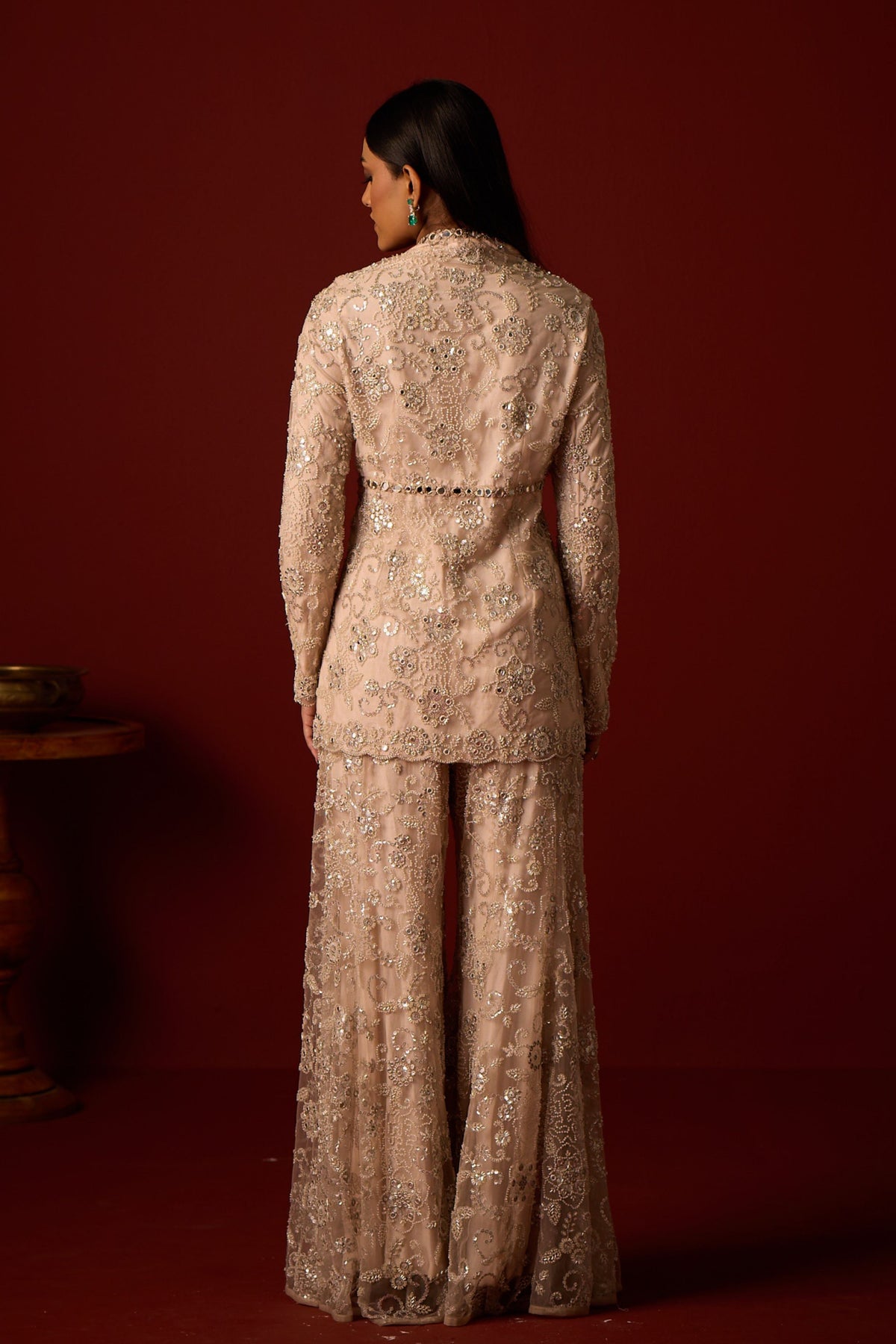 Embroidered Peplum Blazer