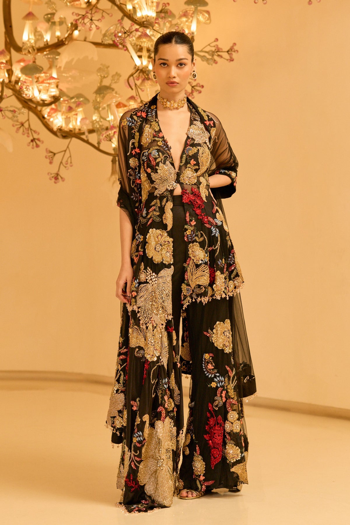 Noir Sharara Set