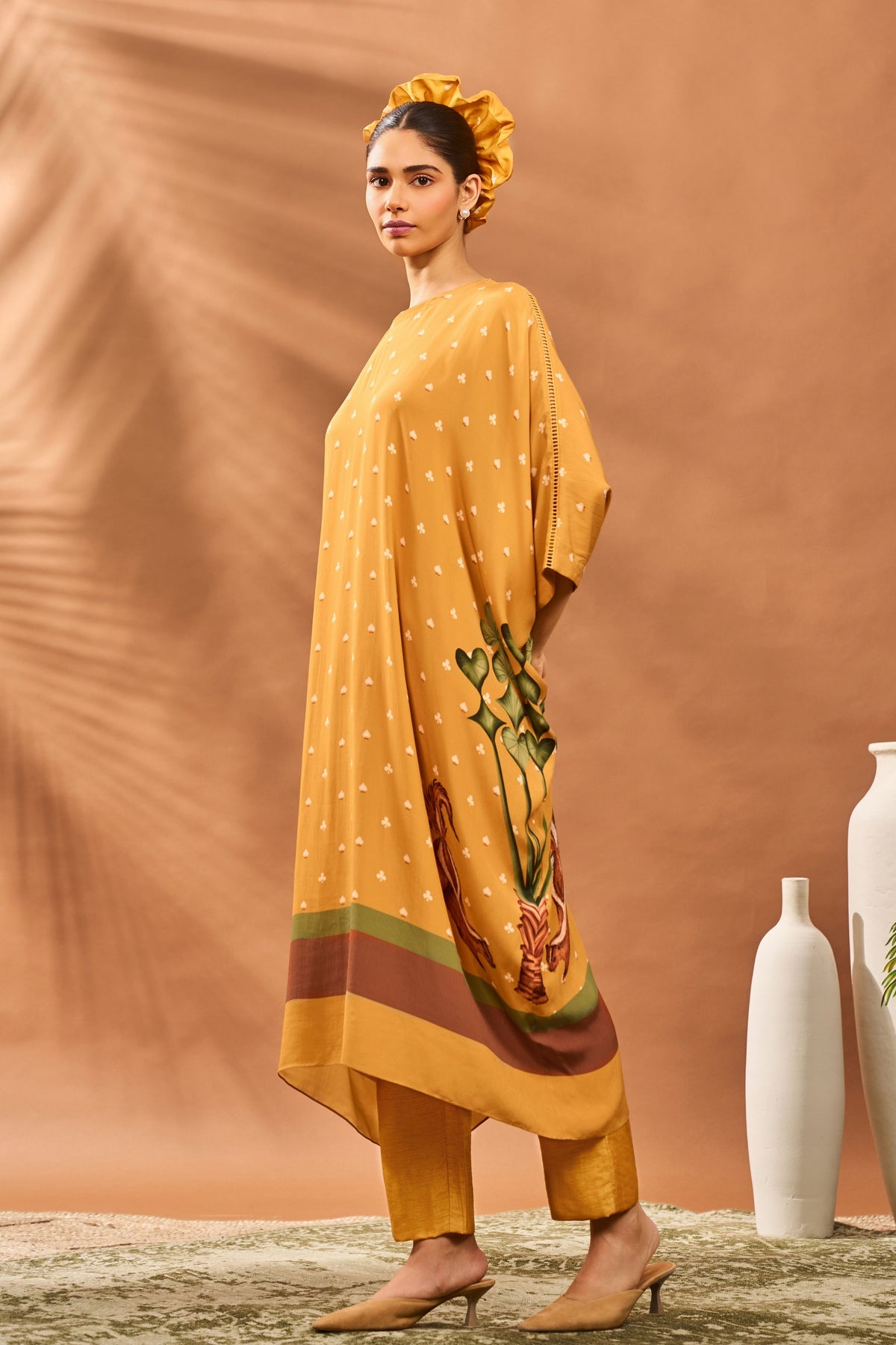 Yellow Spades Blossom Kurta Set