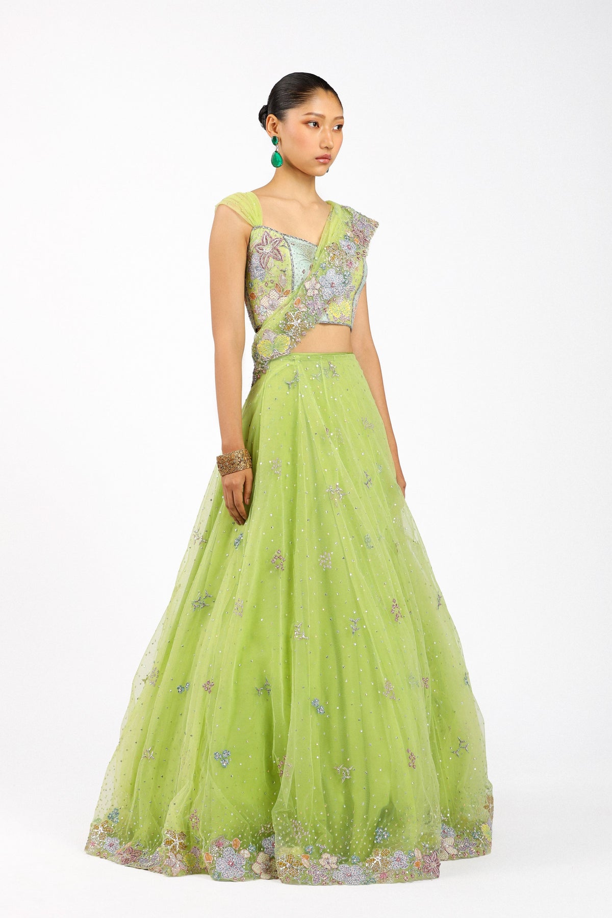 Azalee Lime Lehenga Set