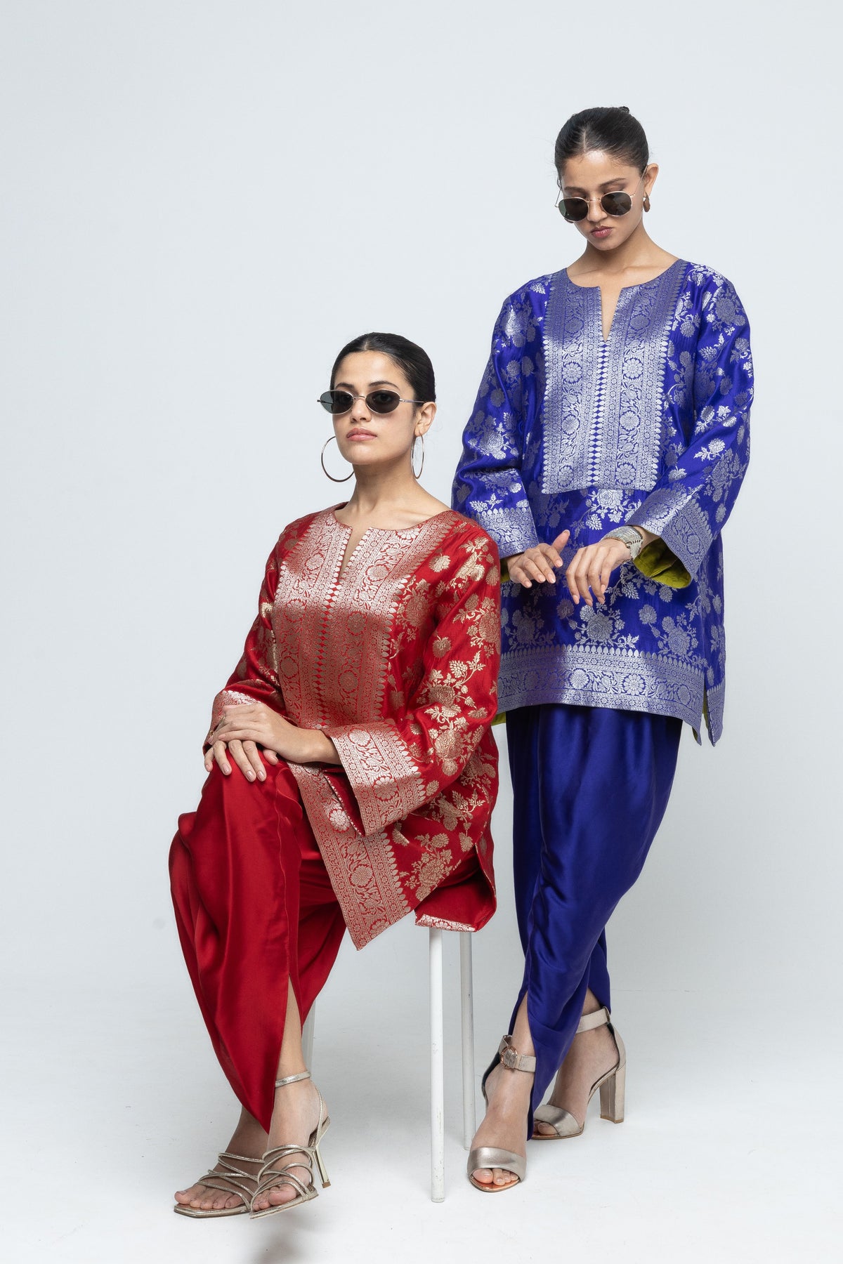 Gul Floral Red Tunic Set