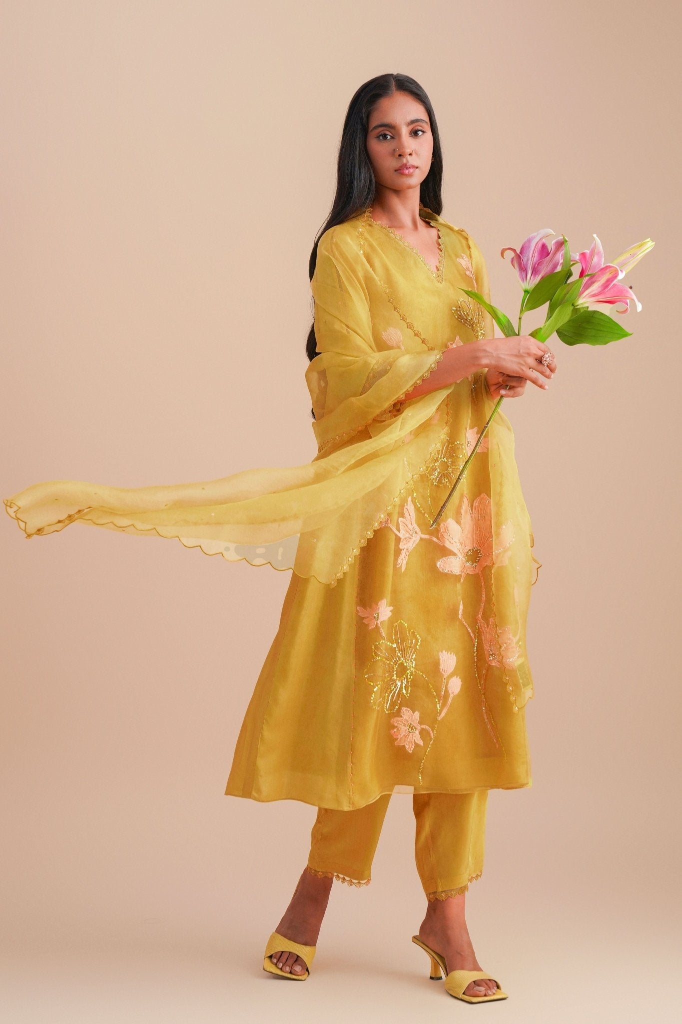 Daffodil Organza Dupatta - One Not Two - Elahe