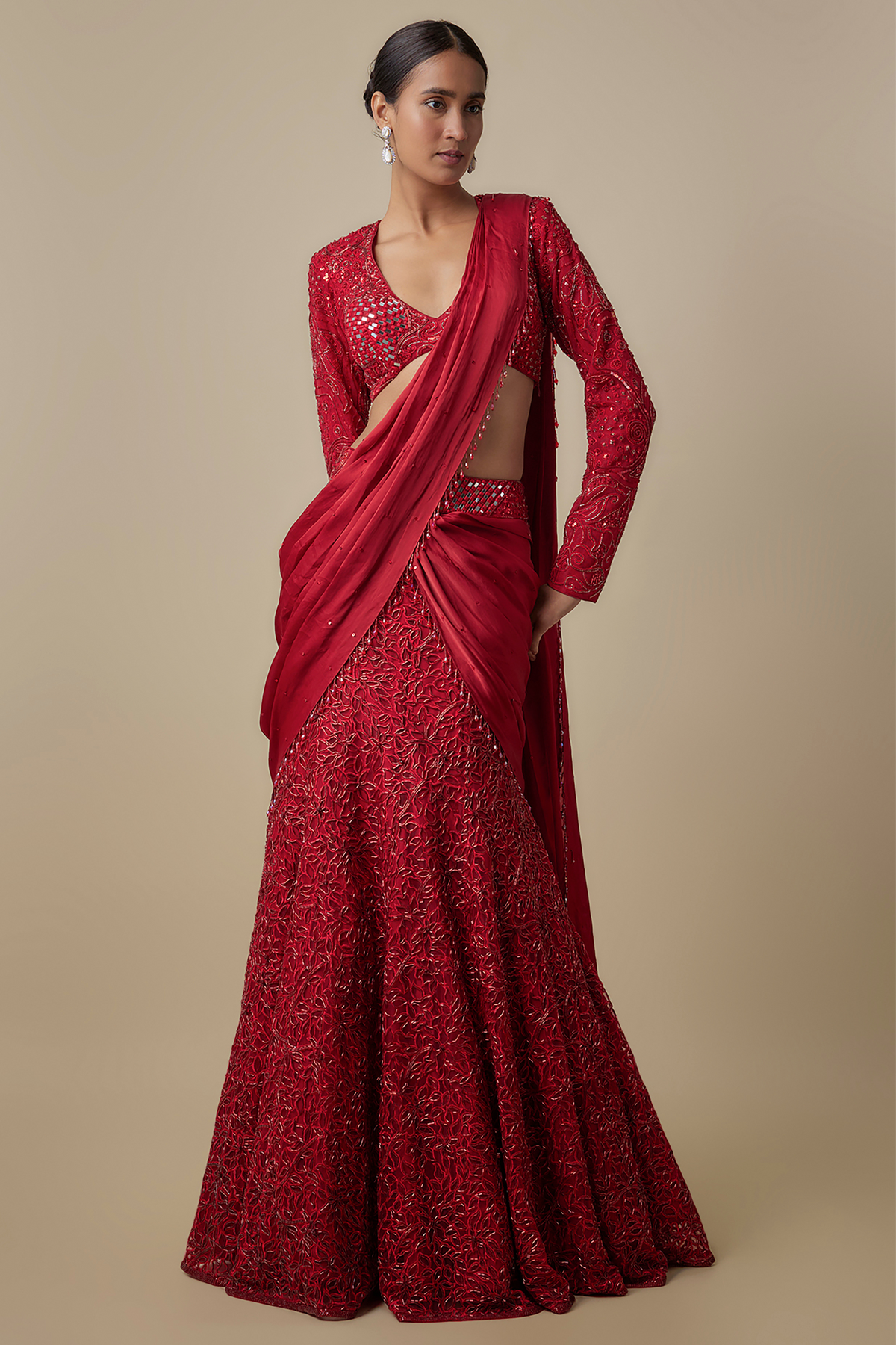 Vano Drape Saree Set