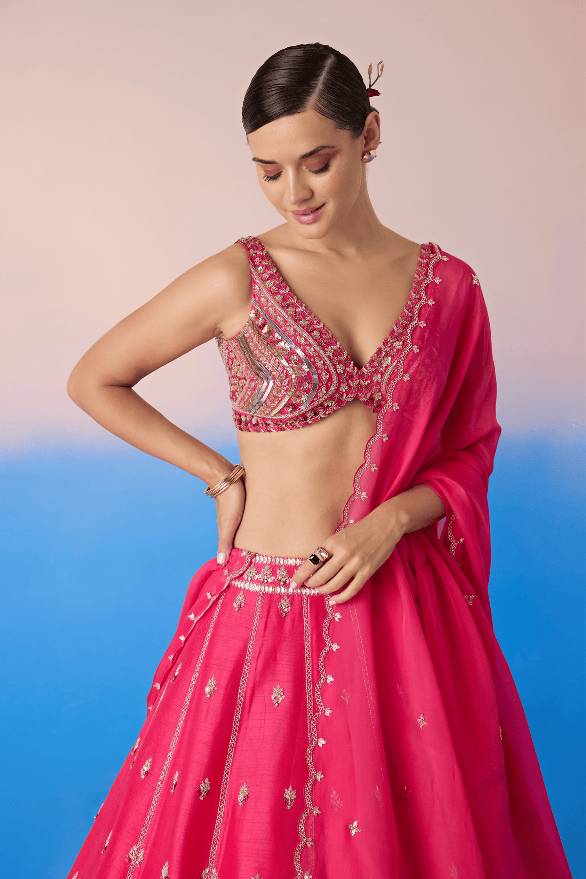 Hot Pink Lehenga Set