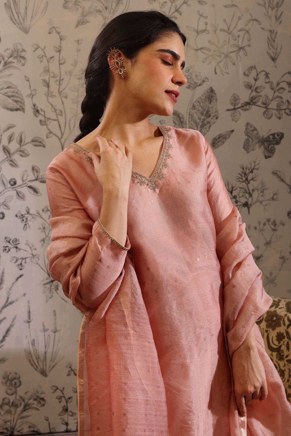 Udaya Old Rose Kurta Set