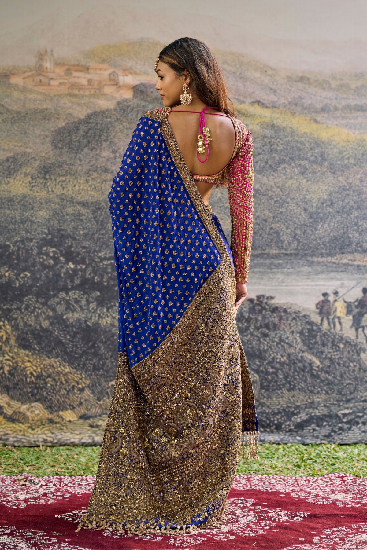 Neel Pari Dabka Silk Saree Set