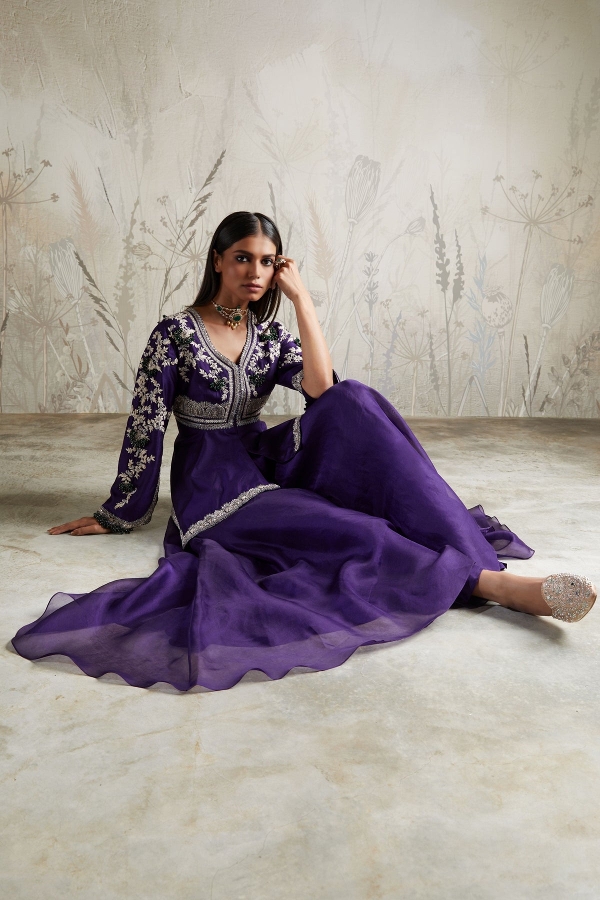 Purple Peplum Set