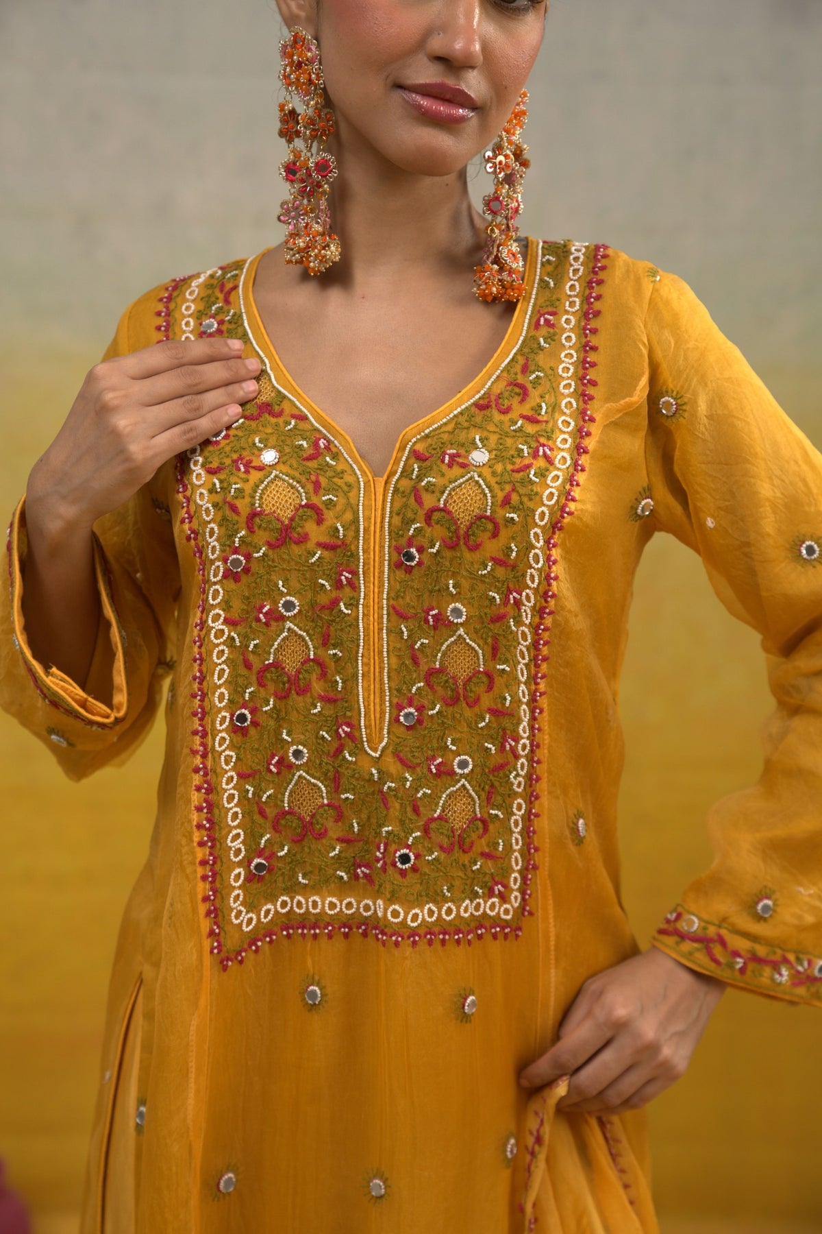 Mango Yellow Kalidar Set