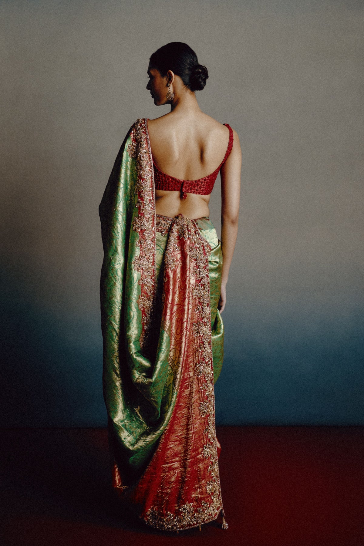 Verdant Rouge Banarasi Saree